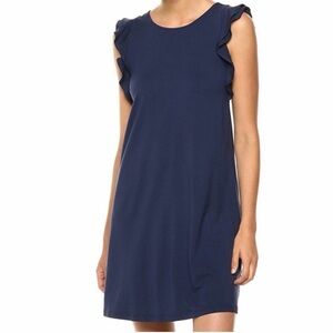 Lilly Pulitzer Women's Dress Small Blue Dani Cap-Sleeve Scoop-Neck Shift